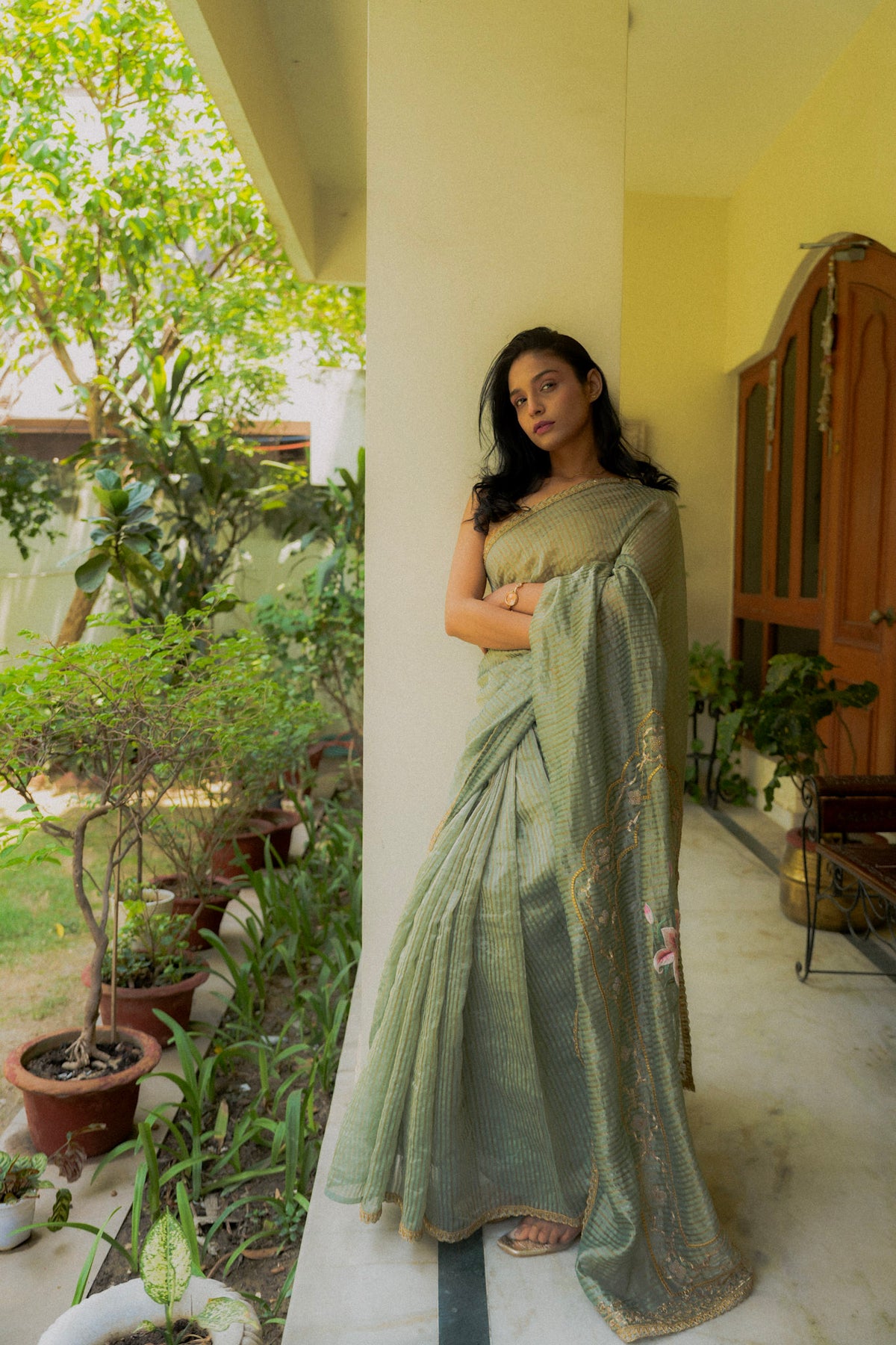 Sage Bloom Lily Saree