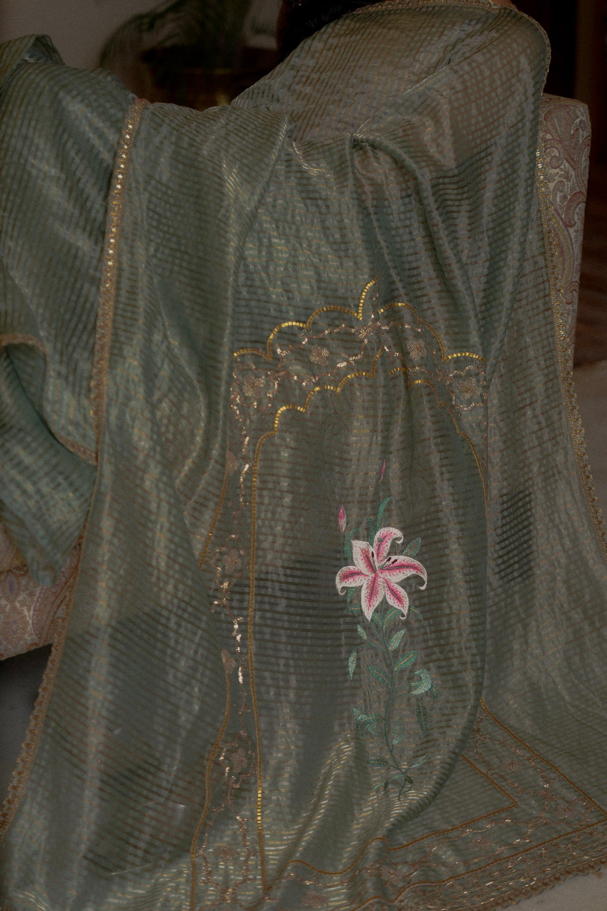 Sage Bloom Lily Saree